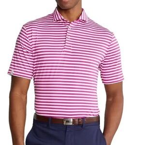 Ralph Lauren RLX Golf Light Pink Striped Polo Shirt